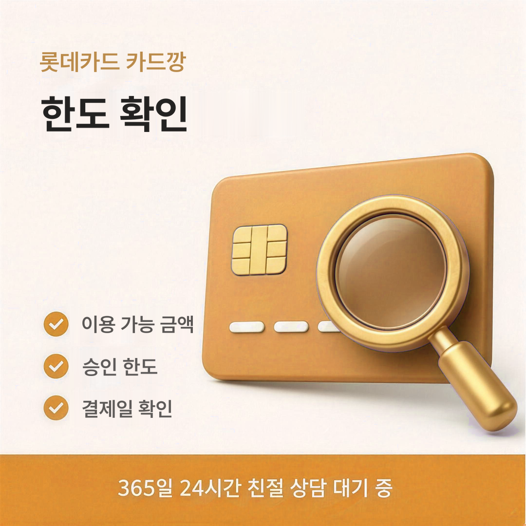 다음머니 롯데카드 카드깡 한도 확인 안내 이미지